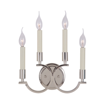 Chrome candle wall sconce