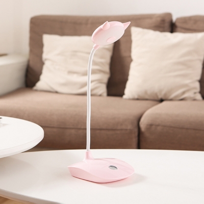 Eye Caring USB Desk Light Flexible Goose Neck 3 Lighting Mode White/Pink/Green LED Study Light with Touch Sensor