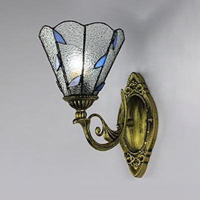 Tiffany Sconce Light Stained Glass 1 Light Hand Made Wall Lamp for Hallway Stair