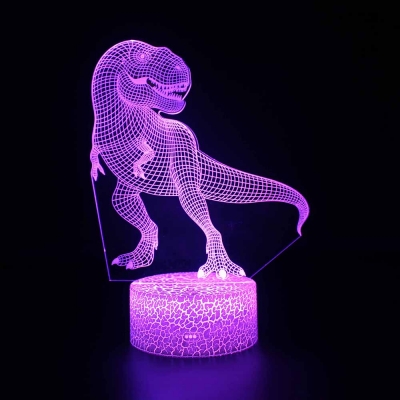 Velociraptor Pattern LED Night Light 7 Color Changing Touch Sensor Nursery Night Lamp for Boy Bedroom Gift