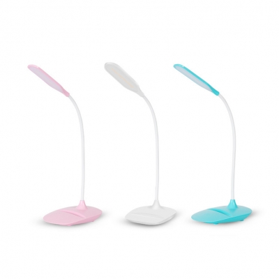 White/Pink/Blue Desk Light 3 Lighting Choice Dimmable Eye-Caring Desk Lamp with USB Charging Port for Bedroom