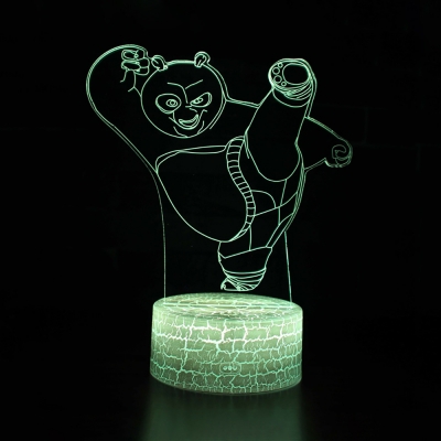 Cartoon Bear Pattern 3D Night Light 7 Color Changing Touch Sensor LED Visual Nightlight for Bedroom Gift