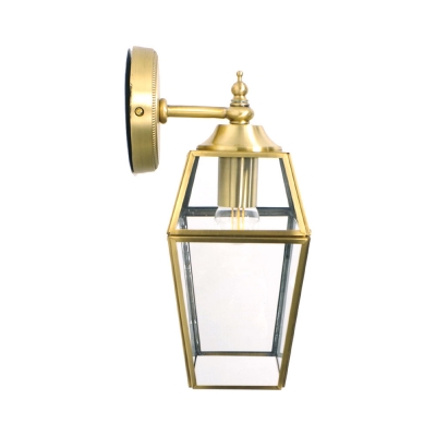 Clear Glass Metal Wall Lamp 1 Light Down Lighting Antique Style Sconce Light for Shop Bar