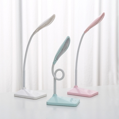 Foldable Eye Caring Desk Light Energy Saving Flexible Goose Neck White/Pink/Green Reading Lighting for Bedside Table