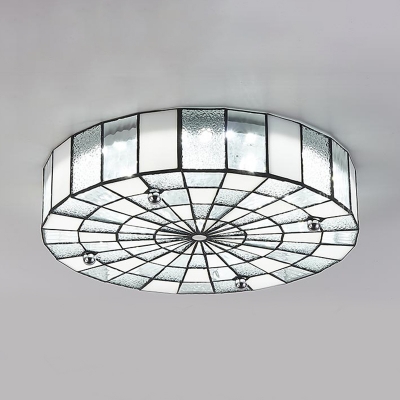 Modern Style Round Ceiling Light Frosted Glass Flush Mount Light for Living Room