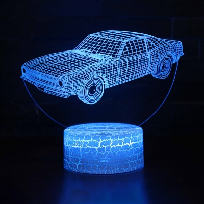 4 Off-Road Vehicle Pattern 3D Illusion Light Touch Sensor 7 Color Night Light with Remote Controller for Kids