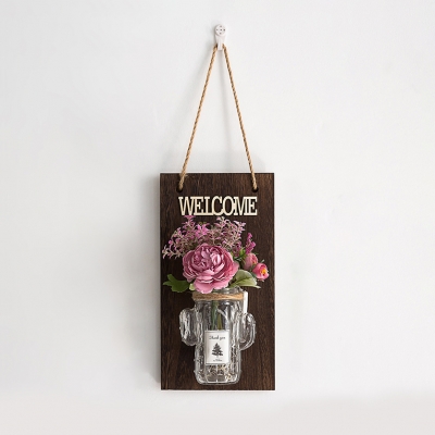One Pair String Light Decorative Sting Lamp with Clear Bottle and Flower for Front Door Foyer