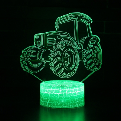 7 Color Touch Sensor 3D Night Light Off-Road Vehicle Remote Control LED Bedside Light for Christmas Gift