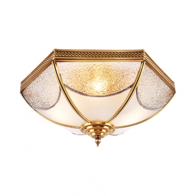 Metal Bowl Ceiling Light 3/4/6 Lights Luxurious Flush Light in Brass for Shop Mall