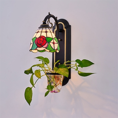 Stained Glass Tiffany Style Wall Light Dining Room 1 Light Tiffany Style Sconce Light