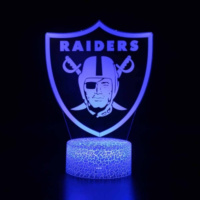 Christmas Birthday Gift 3D Night Light 7 Color Changing Rugby Element Pattern LED Bedroom Light with Touch Sensor
