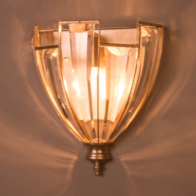 Classic Cone Shape Wall Sconce 1 Lights Metal and Crystal Sconce Light for Hotel Bedroom