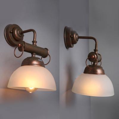 Double Bubble Sconce Light Dining Room Single Light Antique Wall Sconce in White