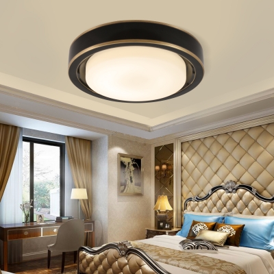 Modern Round Ceiling Fixture Glass Brass/Black Flush Mount Light in White/Warm for Hallway