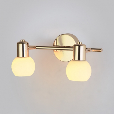 Orb Shape Living Room Wall Lamp Metal and Glass 2/3 Lights European Style Sconce Wall Light