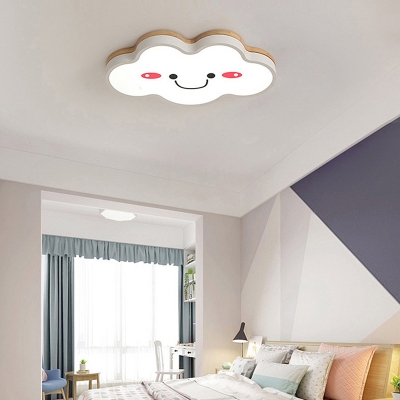 White Cloud Flush Mount Light Warm Lighting/Stepless Dimming Acrylic Light Fixture for Bedroom
