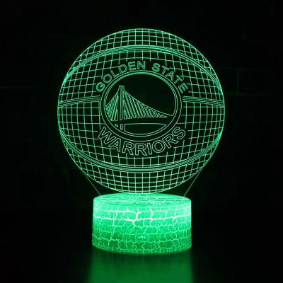 Battery USB Charging 3D Night Light Birthday Christmas 7 Color Changing Touch Sensor Basketball Pattern LED Bedside Light