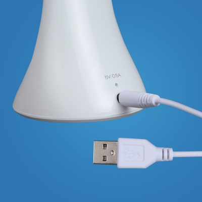 Black/White Foldable LED Desk Lighting 3 Lighting Choice Touch Sensor Reading Light with USB Charging Port for Bedside Table