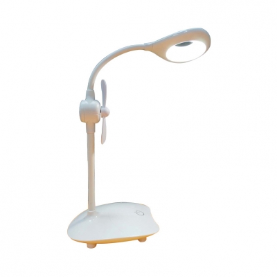 Dimable Foldable Led Desk Lamp With Small Fan Usb Charging Port