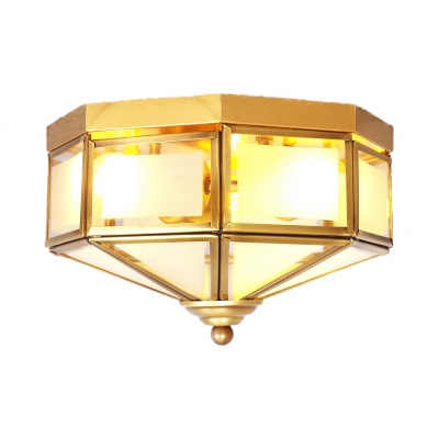 Frosted Glass Ceiling Light 3 Lights Vintage Style Flush Mount In Brass For Foyer Beautifulhalo Com - Vintage Glass Flush Mount Ceiling Light