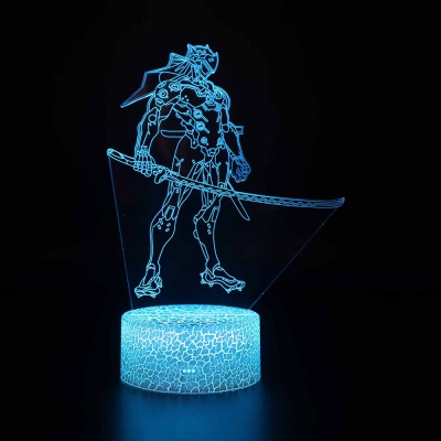 Touch Sensor 3D Night Light 7 Color Changing Cartoon Character Pattern LED Bedside Lamp for Bedroom Hallway