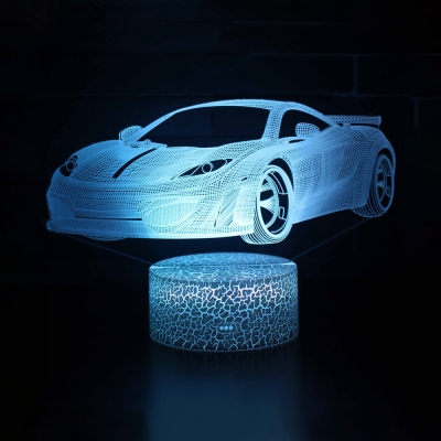 7 Color Changing 3D Bedside Lamp with Touch Sensor Remote Control Off-Road Vehicle LED Night Light for Home Decor