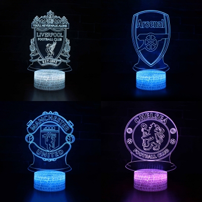 7 Color Changing 3D Illusion Light with Touch Sensor Soccer Element Pattern LED Night Light for Boy Girl Birthday Gift