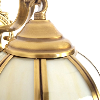 Elegant Style Lantern Shape Sconce Light 1 Light Metal Glass Wall Lamp for Living Room Hotel