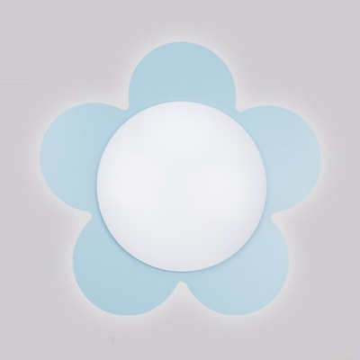 Eye-Caring Flower Shape Ceiling Mount Light 5 Color Optional Acrylic Flush Mount Light for Boy Girl Bedroom