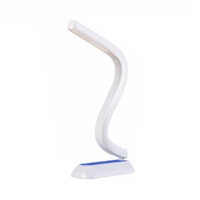 Eye Caring Touch Sensor Desk Lamp White Dimmable USB Charging Port Reading Light with Flexible Neck for Bedside Table