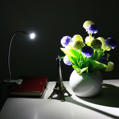 Metal Flexible Gooseneck Mini Desk Light Black/Silver USB Charging LED Study Light in Warm/White