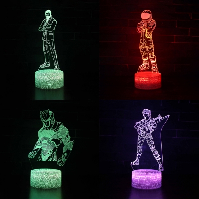 Movie Character Pattern 3D Night Lamp Boy Girl Bedroom 7 Color Changing Touch Sensor Visual Nightlight with Remote Controller