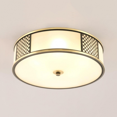4/5 Lights Round Flush Mount Light Simple Style Frosted Glass Ceiling Fixture for Living Room