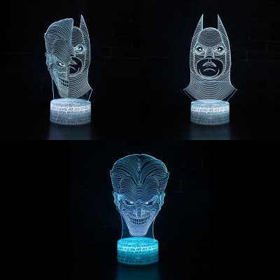 Battery USB Charging LED Night Light Boy Girl Gift 7 Color Changing Movie Character 3D Illusion Light with Touch Sensor