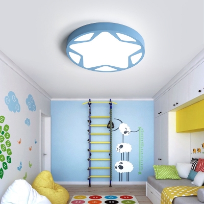 Stepless Dimming LED Ceiling Light Blue/Pink/Blue Ceiling Mount Light for Boy Girl Bedroom