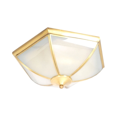 3 Lights Conical Flush Ceiling Light Simple Style Frosted Glass Ceiling Fixture for Bedroom