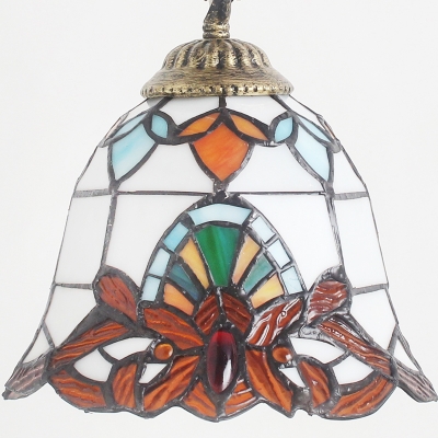 Bell Dining Room Sconce Light Stained Glass 2 Lights Tiffany Style Baroque Wall Lamp with Mermaid