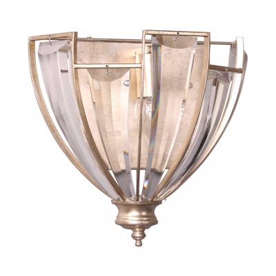 Classic Cone Shape Wall Sconce 1 Lights Metal and Crystal Sconce Light for Hotel Bedroom