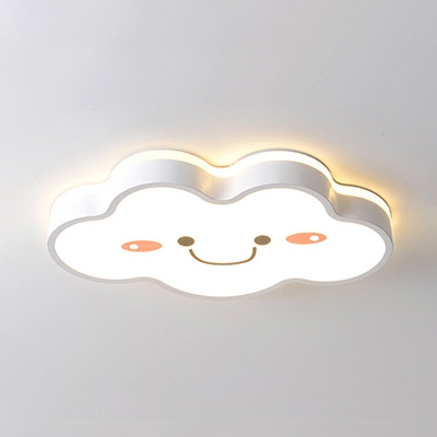 Creative White Cloud Flush Mount Light Acrylic White Lighting/Stepless Dimming Ceiling Light for Kindergarten