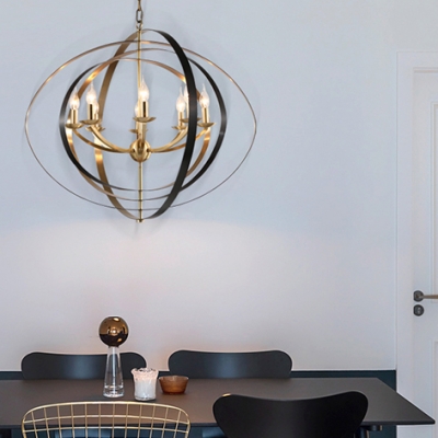 European Style Candle Chandelier 8 Lights Metal Suspension Light for Living Room Foyer