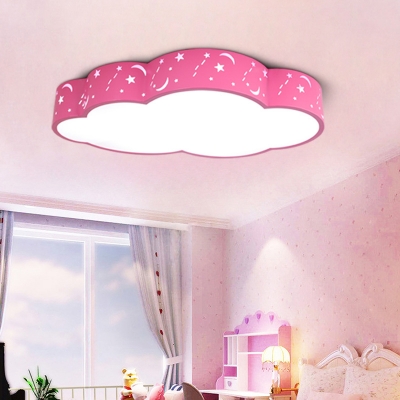 Pink/Blue Cloud Shape Ceiling Light Cute Acrylic Flush Mount Light for Boy Girl Bedroom