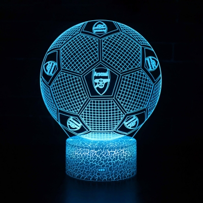 Soccer Pattern Design LED Night Light 7 Color Changeable Touch Sensor Bedside Lamp for Bedroom Living Room