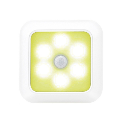 3/6 Pack Silver/White Counter Lighting Infrared Sensing Auto Dusk to Dawn Sensing 6 LED Square Night Light