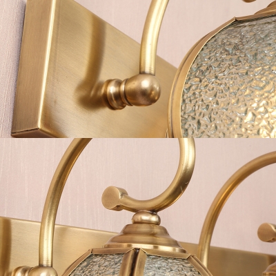 Elegant Style Melon Sconce Light Metal 2/3 Lights Brass Wall Lamp for Bathroom Dining Room