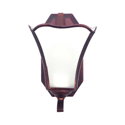 Rust Up Lighting Wall Light 1 Light Traditional Metal Glass Wall Lamp for Stair Dining Room