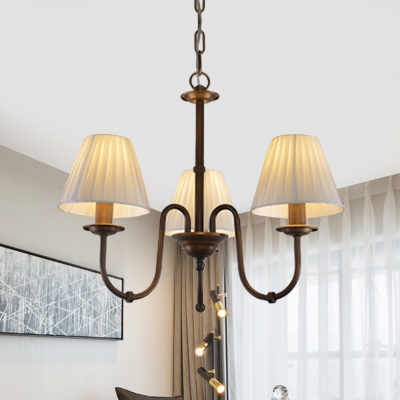 Vintage Style Tapered Pendant Lighting 3/5/6 Lights Fabric Metal Chandelier for Hallway Bedroom