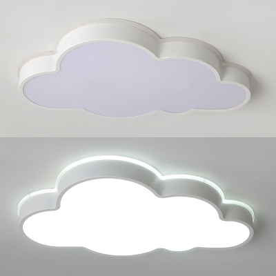 White/Stepless Dimming LED Light Creative Cloud Shape Acrylic Flush Mount Light for Kindergarten