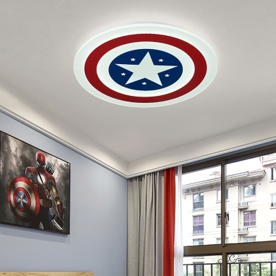 Star Pattern Flush Mounted Light 3 Mode Choice American Style Acrylic Ceiling Light for Child Room