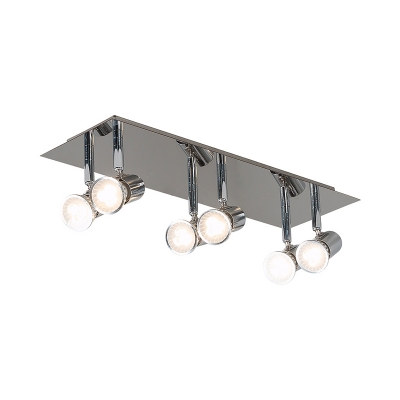 Angle Adjustable Led Ceiling Fixture Rectangle Canopy 6 Heads