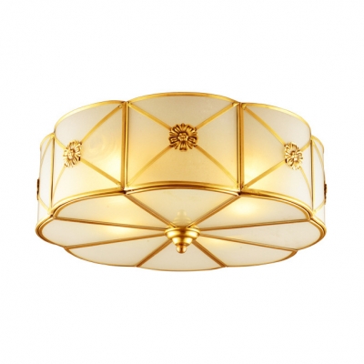 Brass Flower Flush Light 3/4/6 Lights Elegant Style Metal Ceiling Light for Living Room